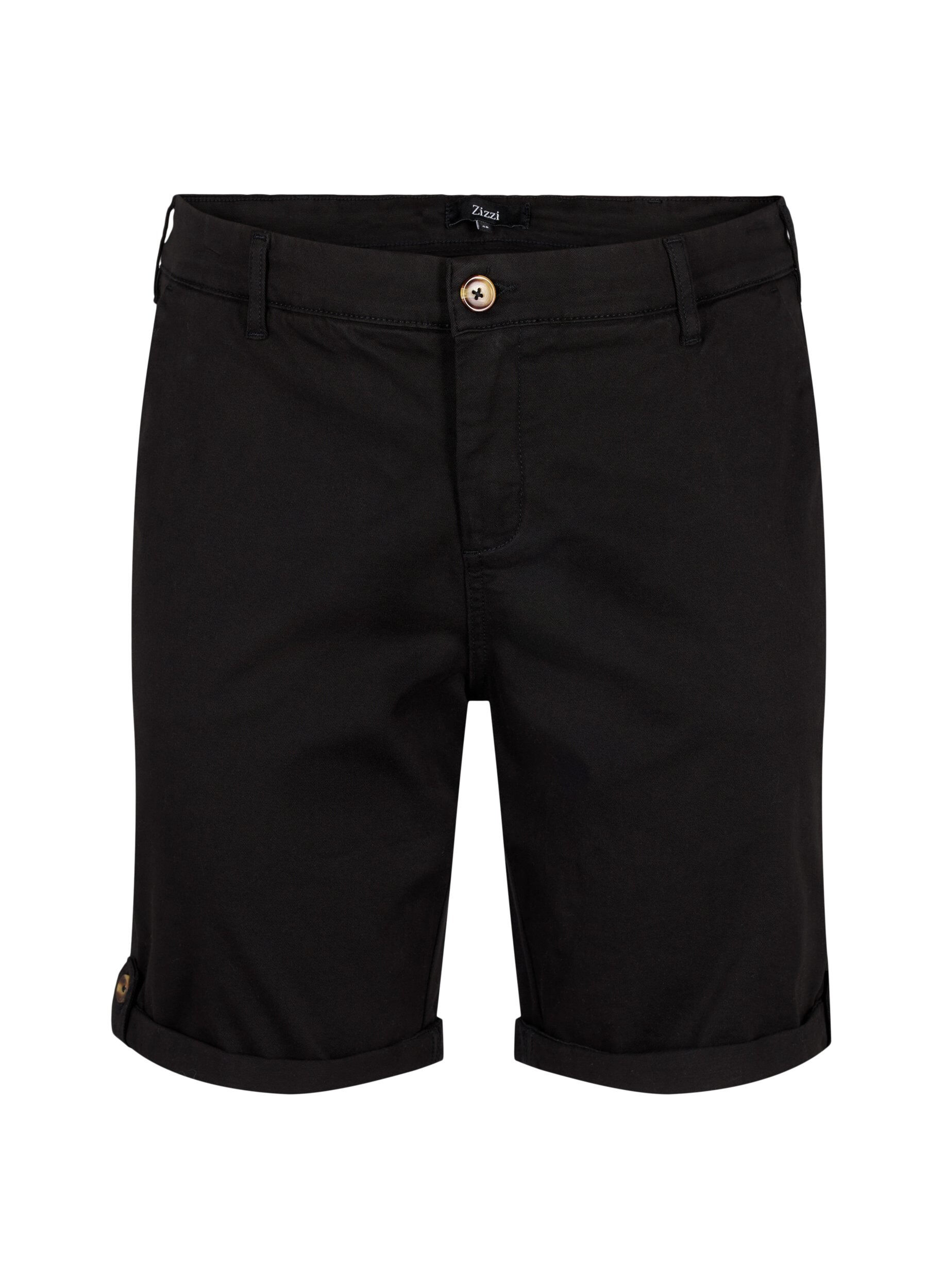 Zizzifashion Chino shorts with pockets, Black, Packshot image number 0