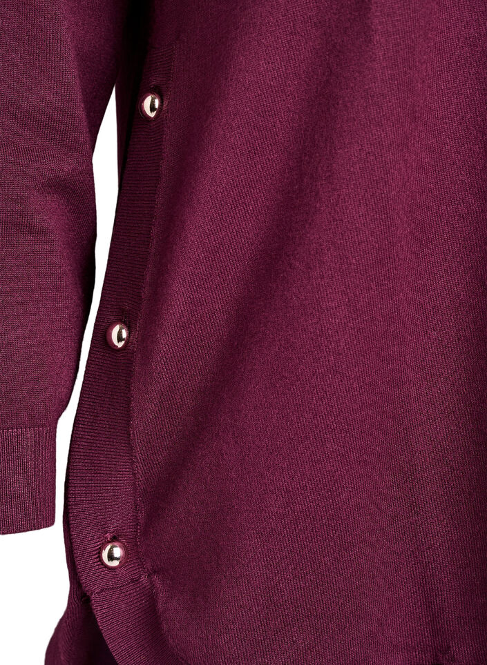 Knitted blouse with side buttons, Red, Packshot image number 3