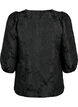 Jacquard blouse with 3/4 sleeves, Black, Packshot image number 1