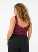 Viscose top with lace edge, Red, Model image number 2