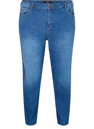 Cropped mom fit Mille jeans with a loose fit, Blue denim, Packshot image number 0