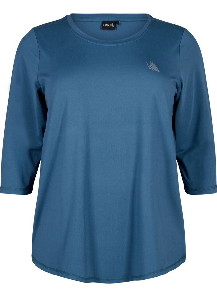 Training blouse with 3/4 sleeves, Petrol, Packshot image number 0