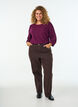 Blouse with texture and 3/4 sleeves, Purple, Model image number 1