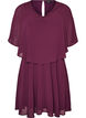 Short chiffon party dress with layered effect, Red, Packshot image number 0