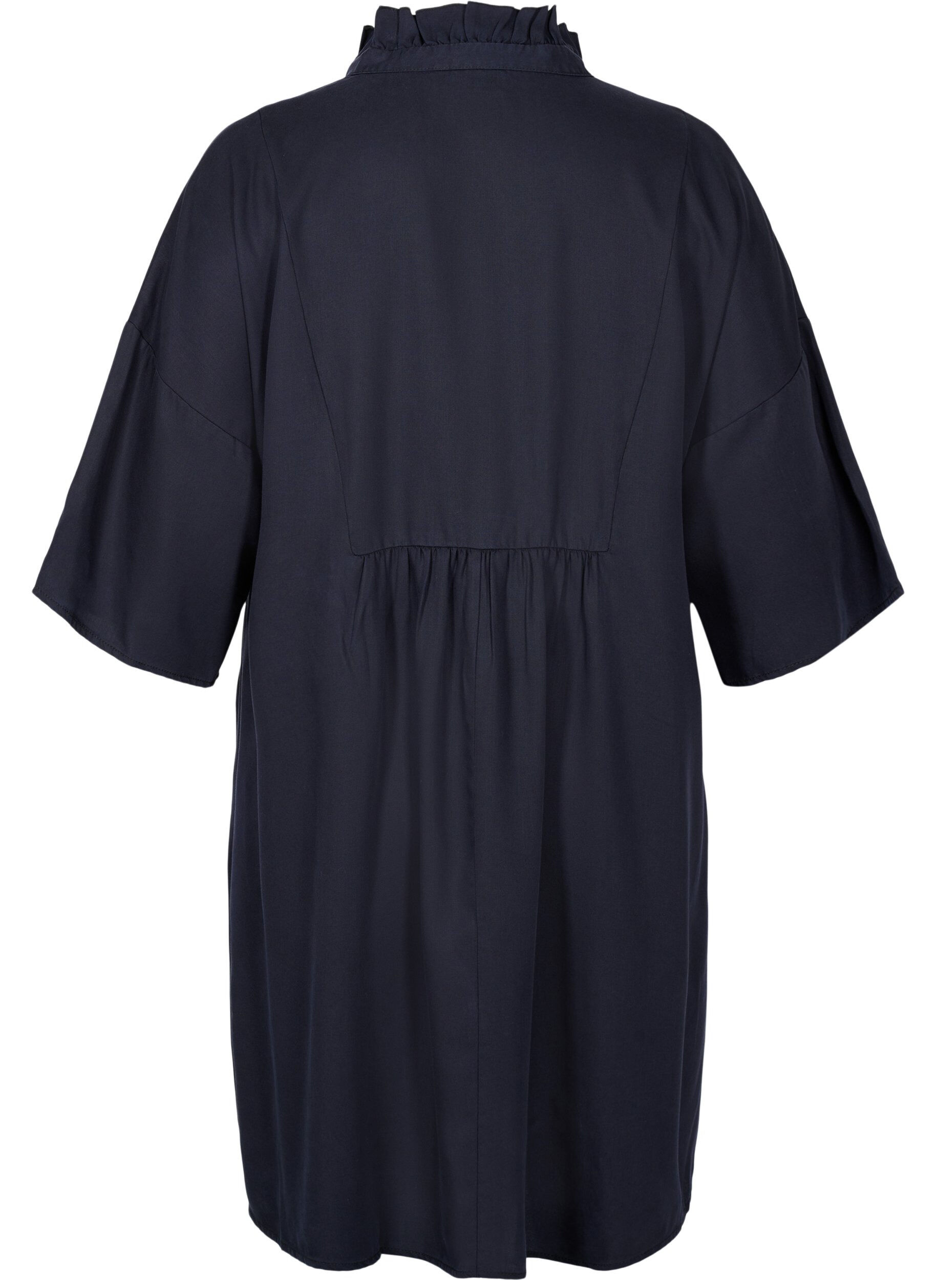 Zizzifashion Dress with 3/4 sleeves in lyocell (TENCEL&trade;), Black, Packshot image number 1