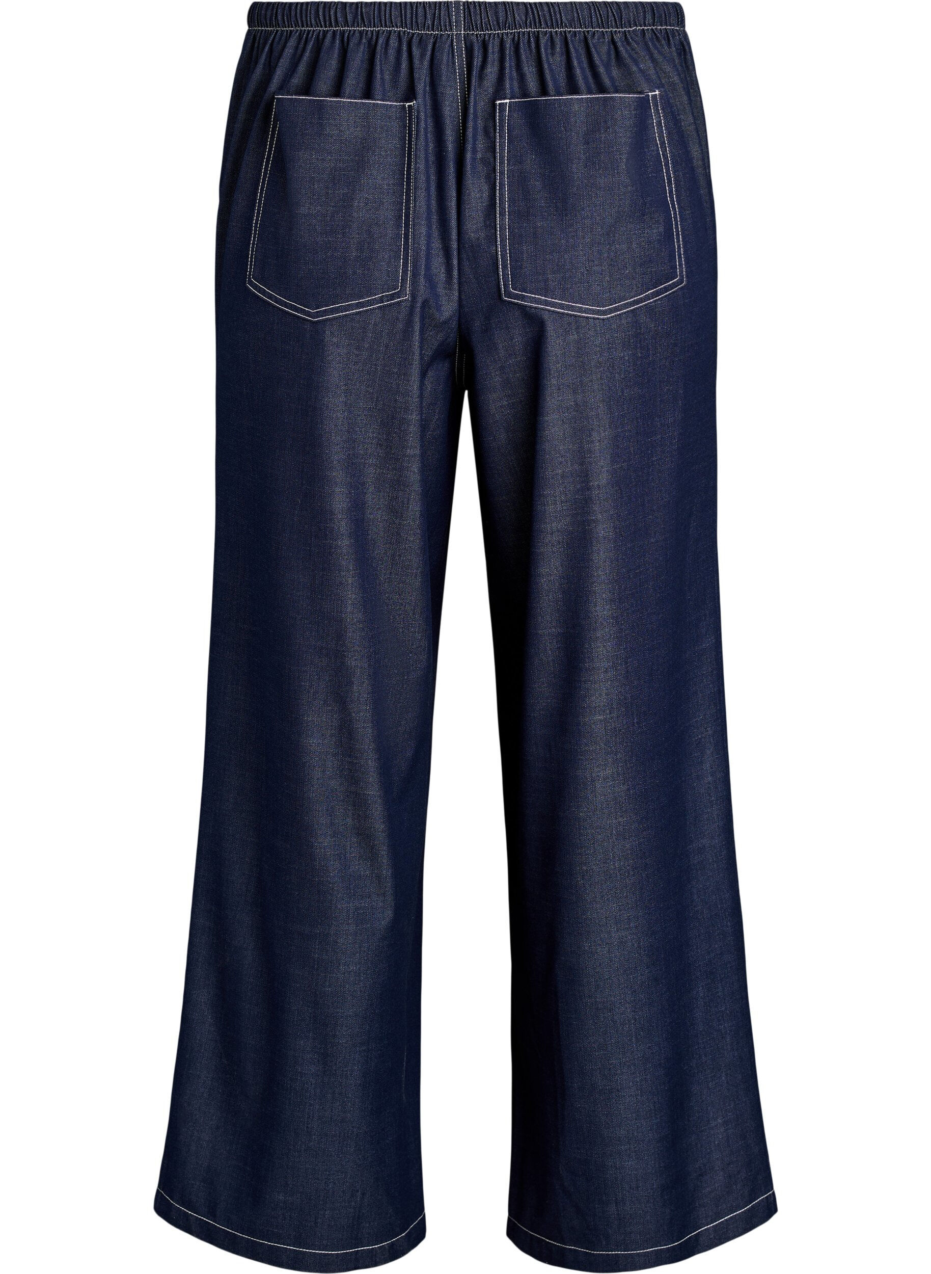 Zizzifashion Denim-look trousers with contrast stitching, Blue, Packshot image number 1