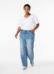 Wide-leg jeans with stitching details, Blue, Model image number 0