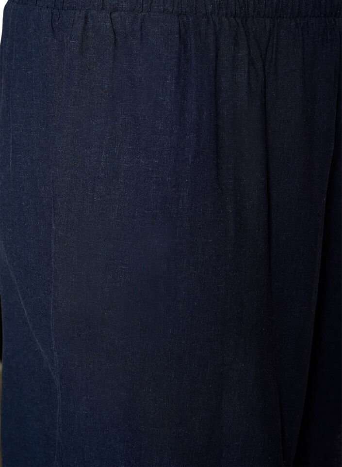 High-waisted linen and viscose shorts, Blue, Packshot image number 3
