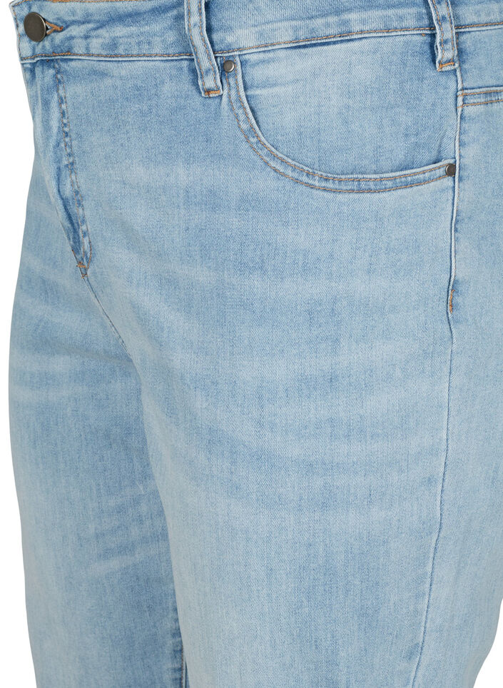 7/8 jeans with rolled up hems and high waist, Light Blue, Packshot image number 2