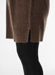 Short knit dress with polo collar and buttons, Brown, Model image number 3