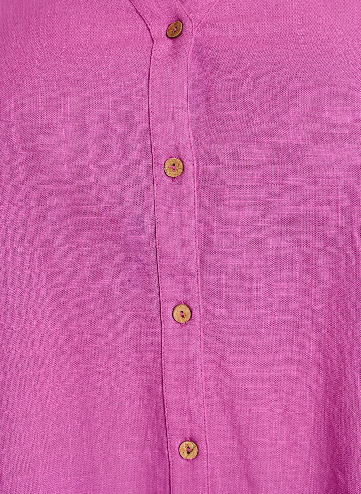 Cotton shirt blouse with V-neck, Pink, Packshot image number 2