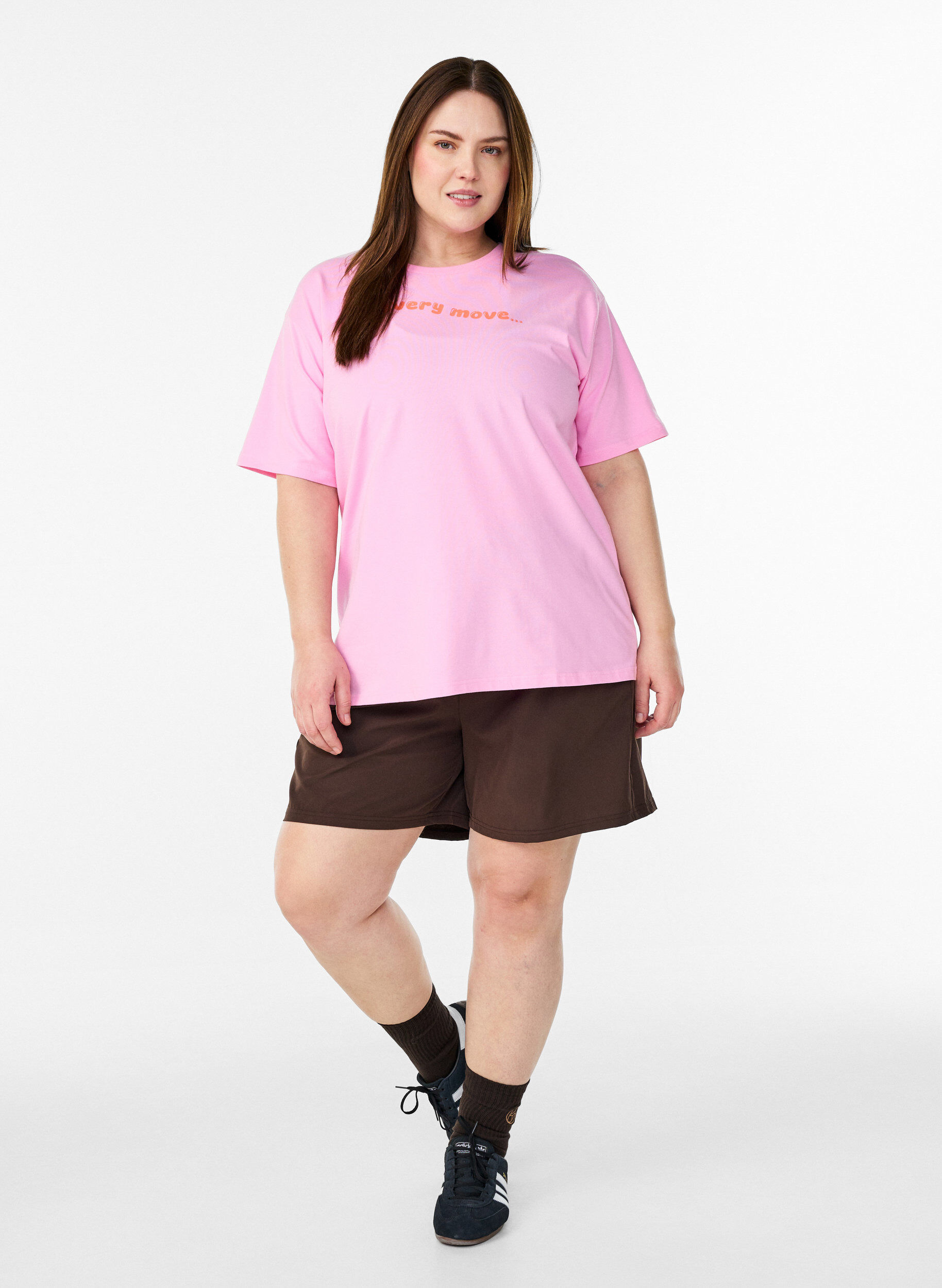 Zizzifashion Sporty t-shirt in organic cotton, Pink, Model image number 1