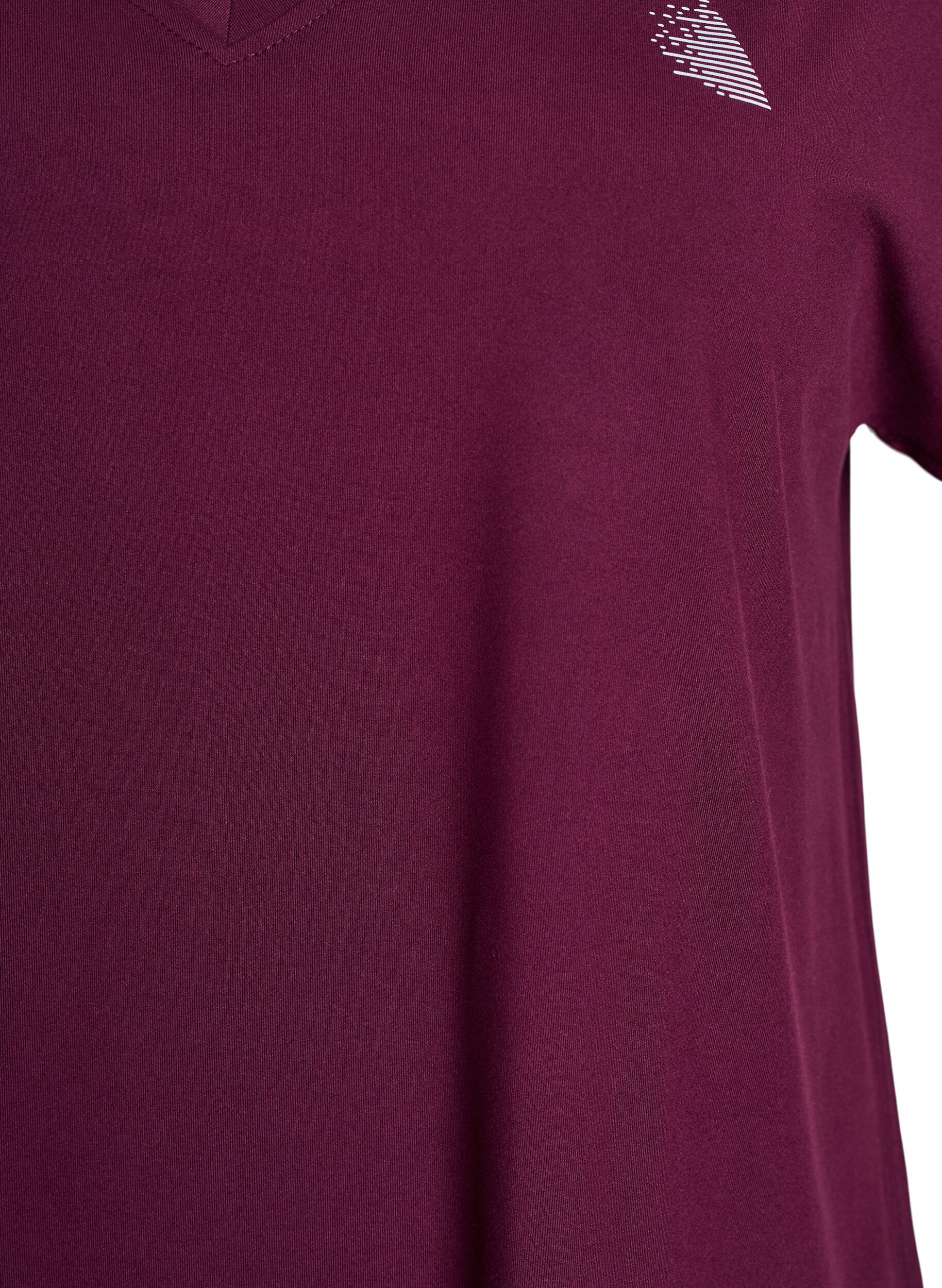 Zizzifashion Loose training t-shirt with v-neck, Red, Packshot image number 2