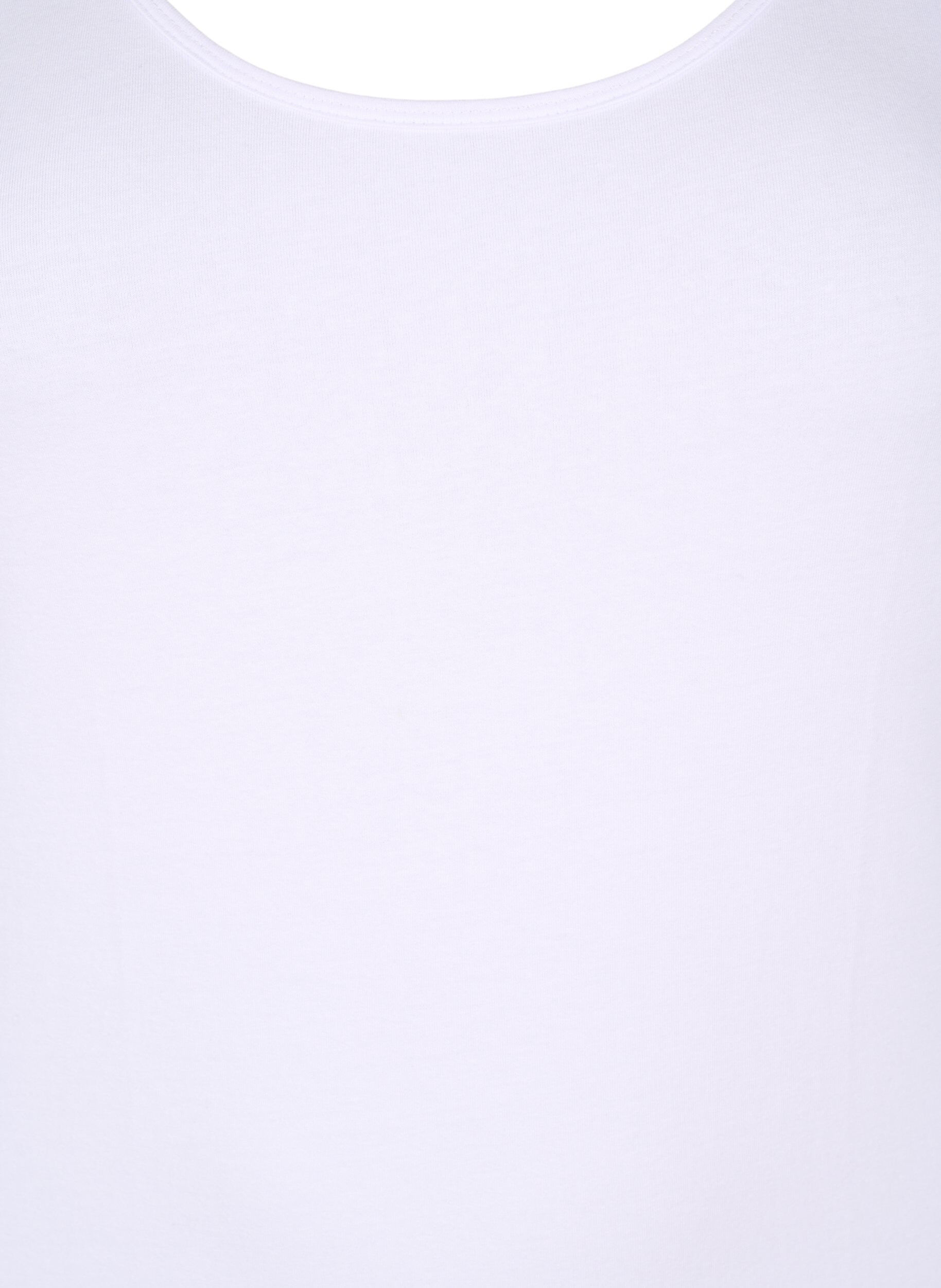 Zizzifashion Solid color basic top in cotton, White, Packshot image number 2