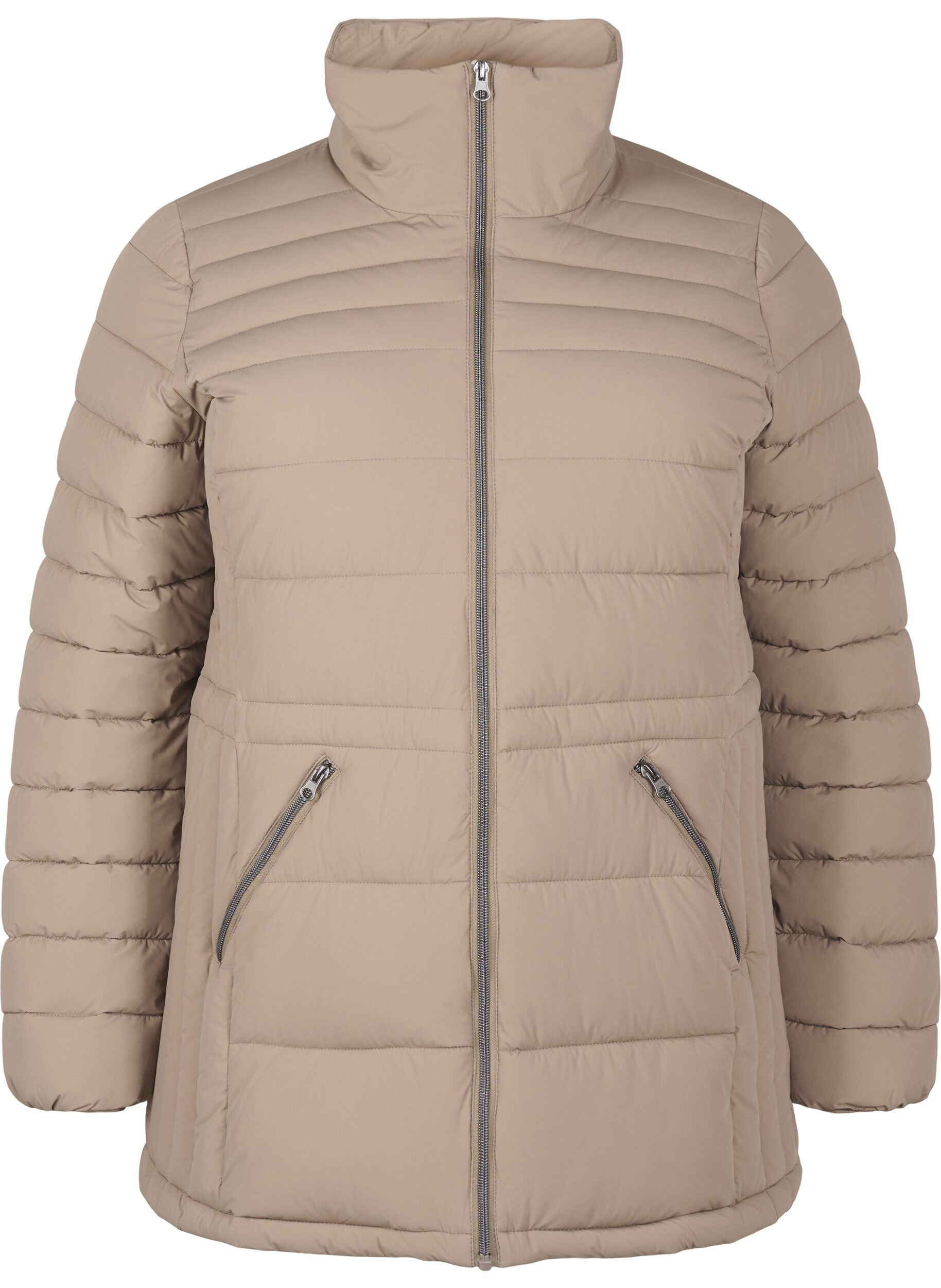 Short puffer jacket with pockets