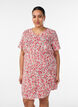 Short cotton dress with floral print, Red, Model image number 0