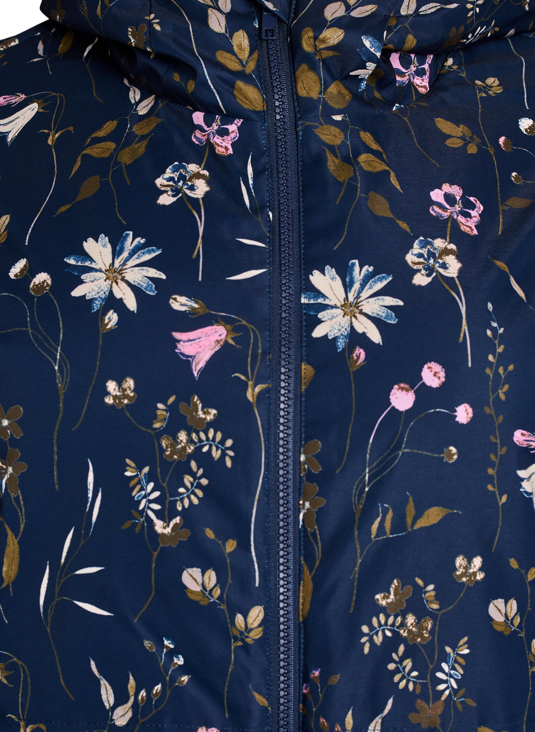 ZizzifashionPadded winter jacket with floral print, Blue, Packshot image number 2