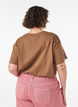 100% cotton T-shirt with short sleeves and print, Brown, Model image number 2
