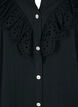 Viscose shirt blouse with ruffles, Black, Packshot image number 2