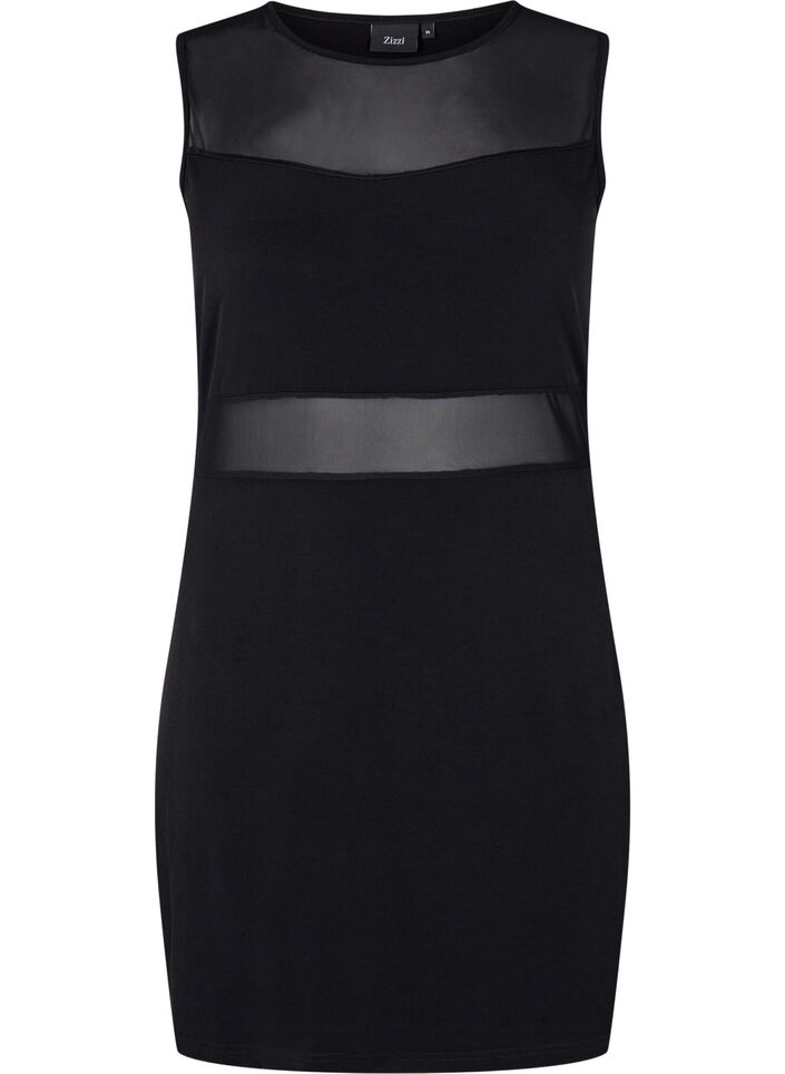 Sleeveless dress with slim fit, Black, Packshot image number 0