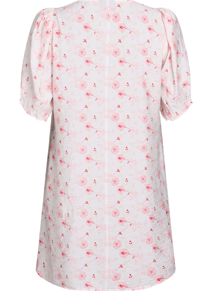 Short A-line dress with floral print, Rose, Packshot image number 1
