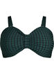 Checked bikini top with removable straps, Green, Packshot image number 0
