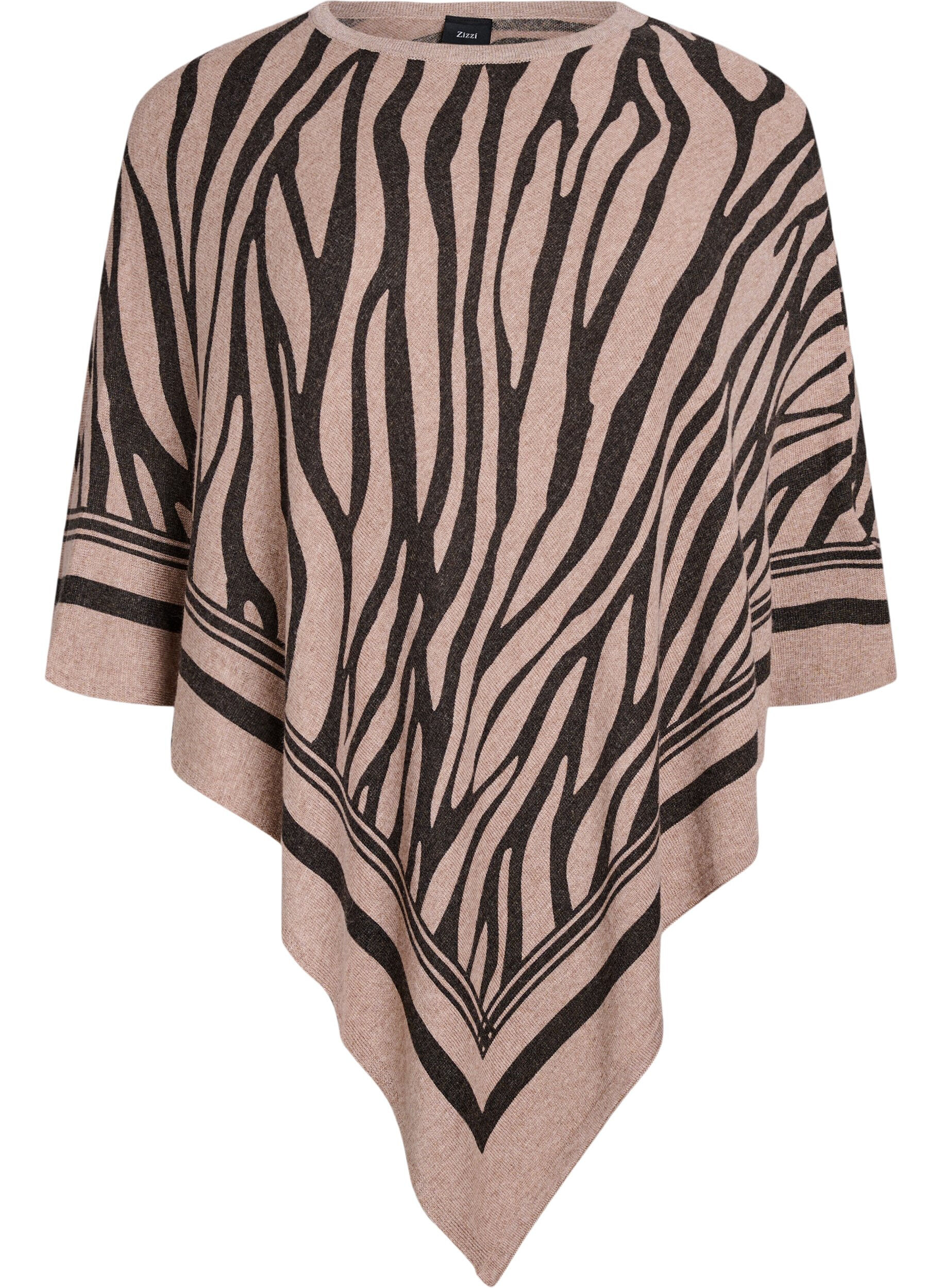 ZizzifashionFine-knit poncho, Black, Packshot image number 0