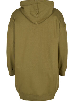 Sweat dress with hood and zipper, Ivy Green, Packshot image number 1