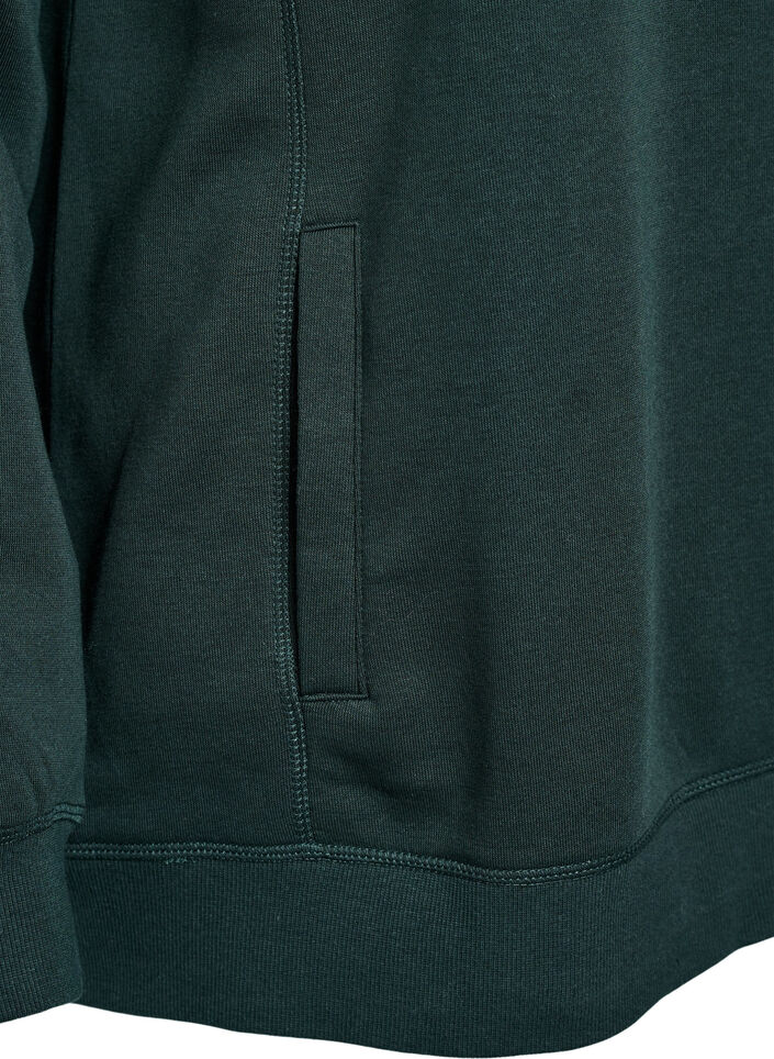 Sweatshirt with high collar and pockets, Green, Packshot image number 3
