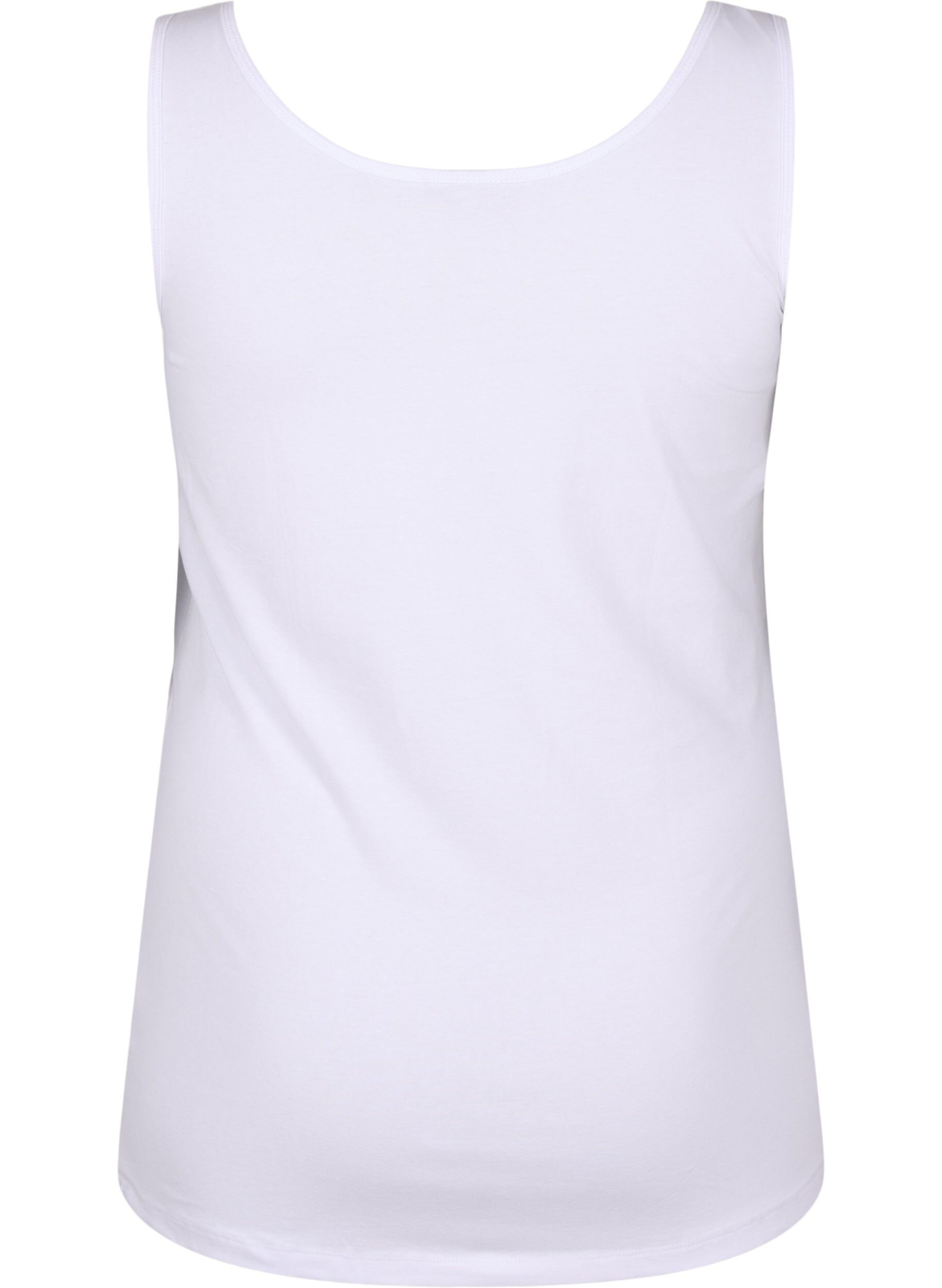 Zizzifashion Solid color basic top in cotton, White, Packshot image number 1