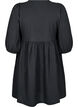 FLASH - Short dress with texture and 3/4 sleeves, Black, Packshot image number 1