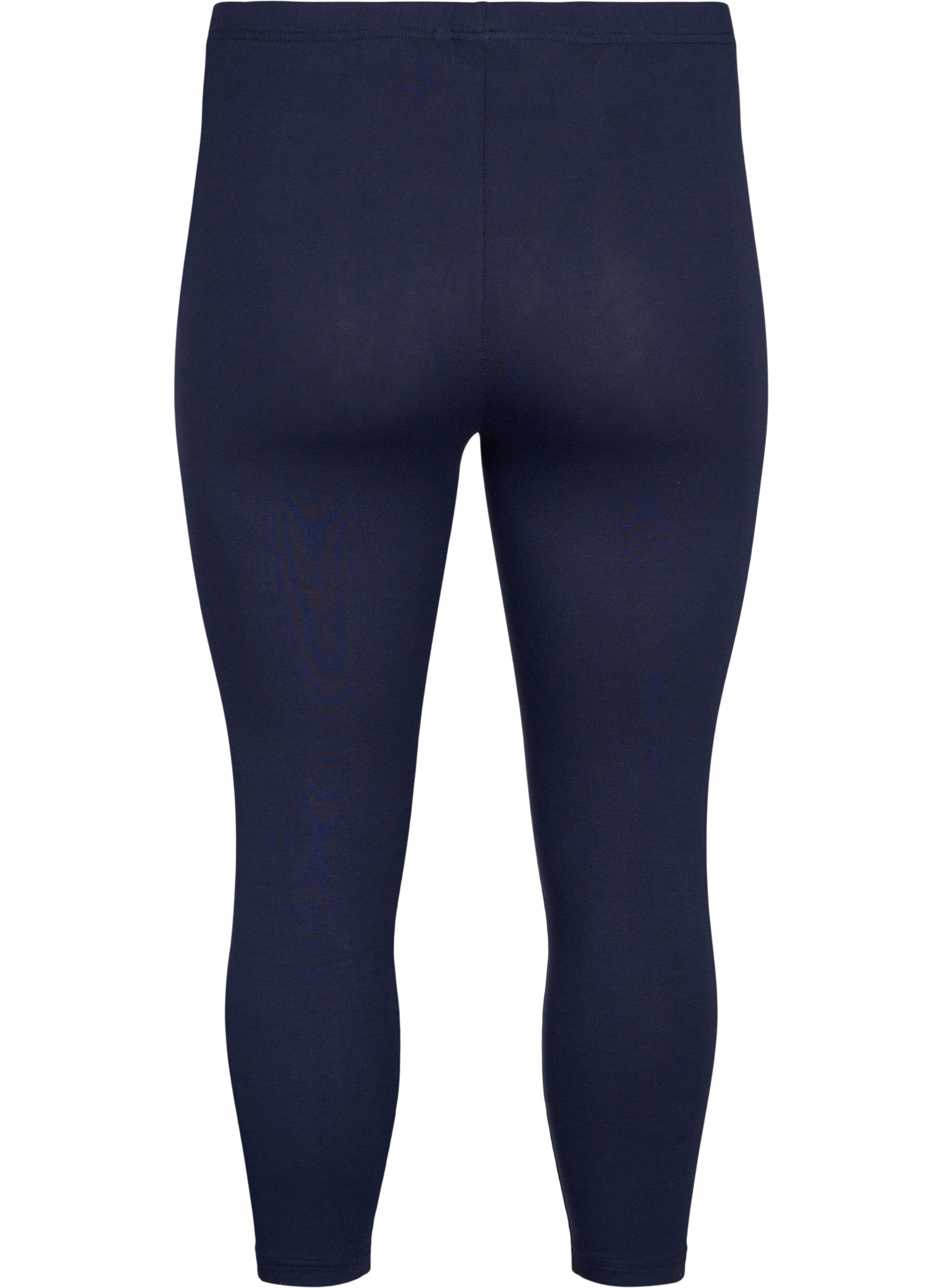 ZizzifashionBasic 3/4-length viscose leggings, Blue, Packshot image number 1