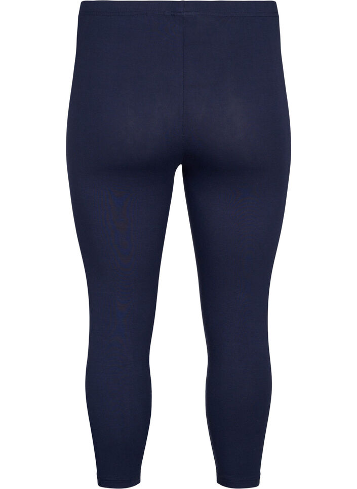 Basic 3/4-length viscose leggings, Blue, Packshot image number 1
