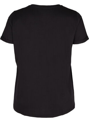 Cotton exercise t-shirt with print, Black Inspired, Packshot image number 1