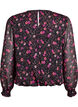 Floral chiffon blouse with sheer sleeves, Black, Packshot image number 1