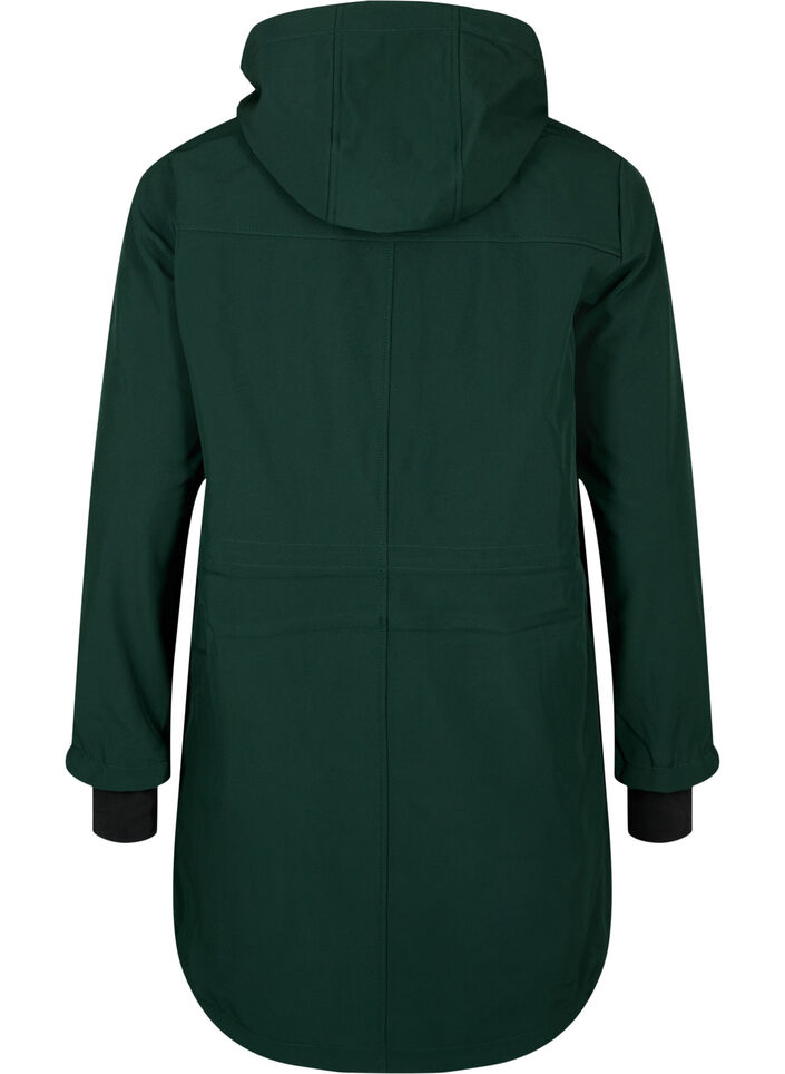 Softshell jacket with detachable hood, Green, Packshot image number 1