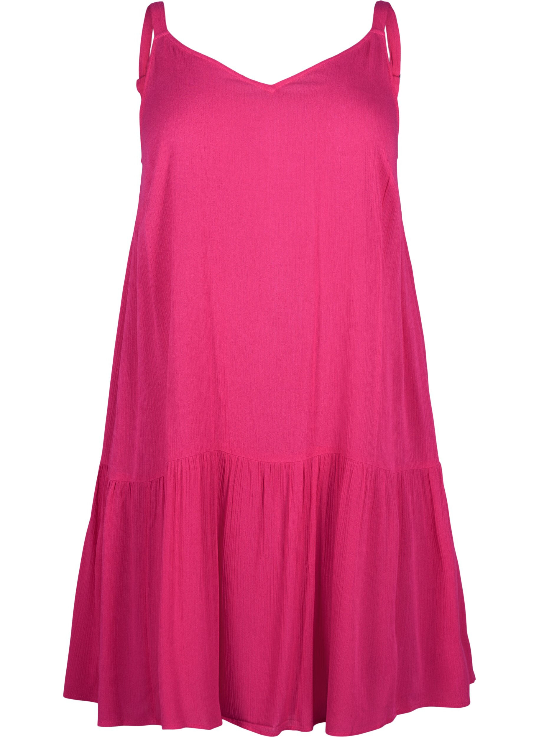 Zizzifashion Viscose summer dress with straps, Raspberry Sorbet, Packshot image number 0