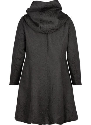 Woven jacquard jacket with a hood, Black, Packshot image number 1
