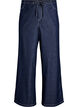 Denim-look trousers with contrast stitching, Blue, Packshot image number 0