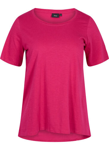 Short-sleeved cotton t-shirt, Sangria, Packshot image number 0