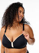 Bikini top with ruching and contrast details, Black, Model image number 2