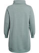 Short sweatshirt dress with high collar and pockets, Green, Packshot image number 1