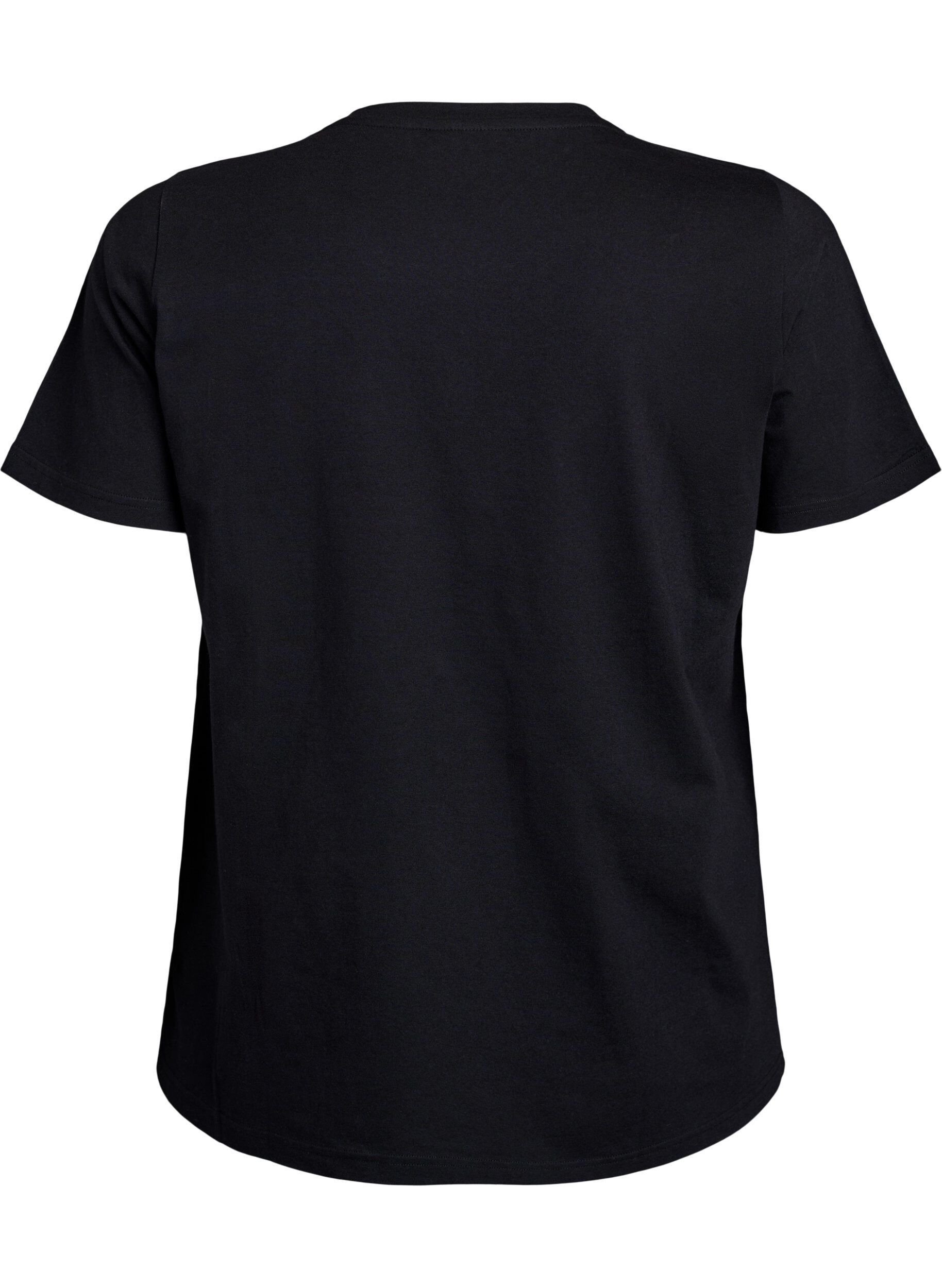 Zizzifashion T-shirt with decorative details, Black, Packshot image number 1