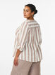 Cotton shirt blouse with V-neck, Beige, Model image number 2