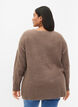 Melange pullover with side slit, Walnut/White Mel., Model image number 1