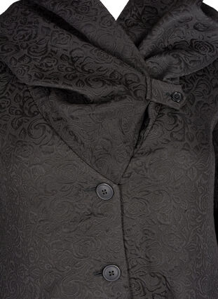 Woven jacquard jacket with a hood, Black, Packshot image number 2