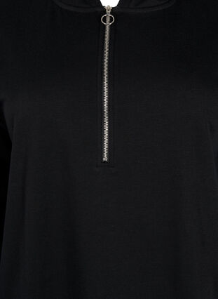 Sweatshirt dress with hood and zip, Black, Packshot image number 2