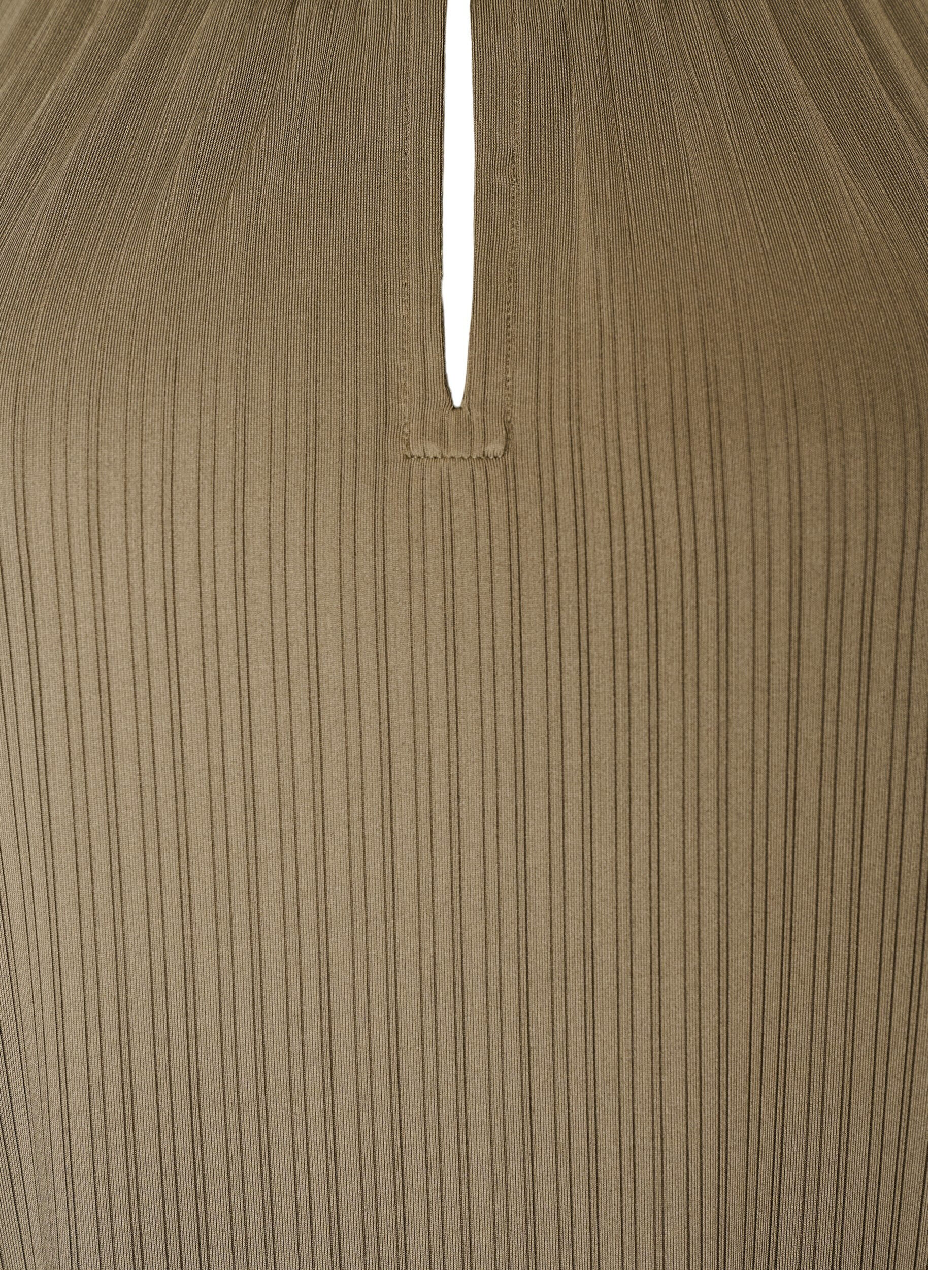 Zizzifashion Jersey tunic with textured stripes, Brown, Packshot image number 2
