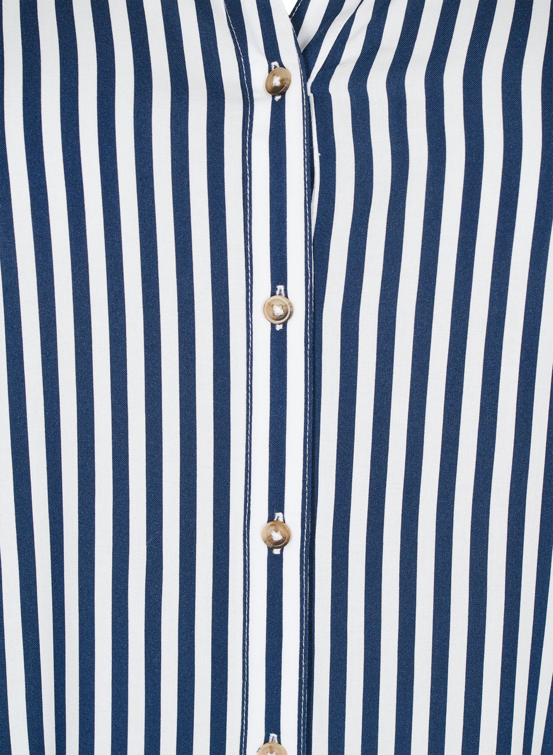Zizzifashion FLASH - Striped shirt with rolled-up sleeves, Blue, Packshot image number 2