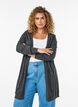 Long knitted cardigan in a viscose blend, Dark Grey, Model image number 0